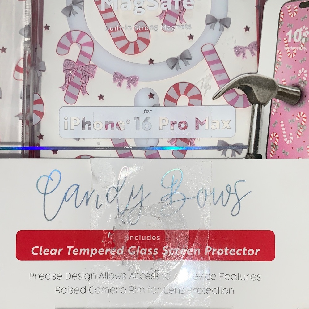 🆕-Candy Canes iPhone 16 Pro Max Case - Candy Bows - Picture 5 of 7